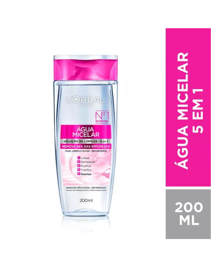 Água Micelar L'oréal Paris Solução De Limpeza 5 Em 1 200ml